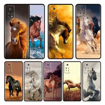 Броня принципиально для Redmi 9T 9 9S 10 7 8 9A 11 Pro 9C K40 8T K50 K40S чехол для телефона Бегущая лошадь животное Redmi Note 7