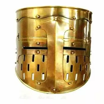 Броня Средневековый Шлем Викингов Крестоносца Латунь Старинная Реплика Шлем Рыцаря