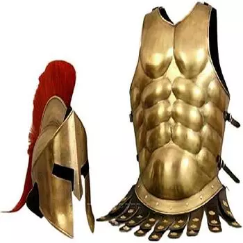 Броня Средневековый спартанский костюм со шлемом средневекового рыцаря и мышечной курткой