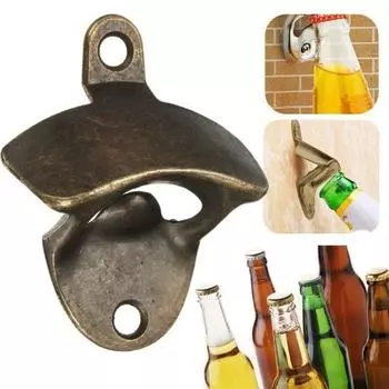 Bronze Wall Mounted Open Wine Beer Soda Glass Cap Bottle Opener Kitchen Bottle Opener Vintage Retro Alloy Hanging Beer Tools