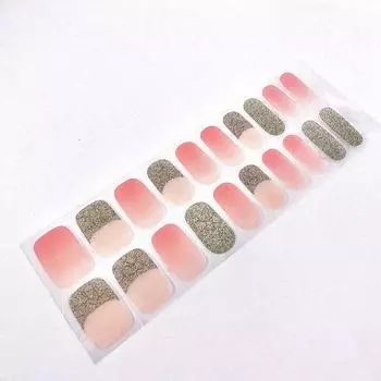 Бронзирующий гель-лак для ногтей, наклейка на ногти, полная наклейка, полутвердая наклейка для запекания, лампа для ногтей 6.5*18