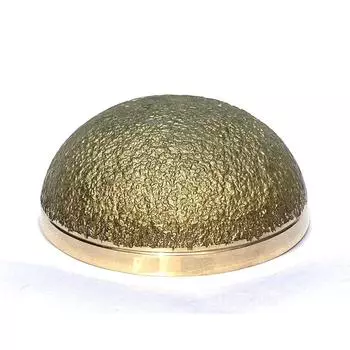 Бронзовая чаша Kansa Natural Vatki с деревянной ручкой, аюрведический детокс-массажер для ног, релаксация и глубокая очистка 7.5L x 7.5W x 3.5H Cm