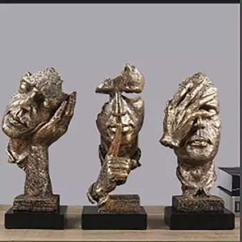 Бронзовая статуэтка «Тишина — это золото», украшения, абстрактная фигура, скульптура, изделия из смолы, креативный интерьер, домашний декор, современные статуэтки