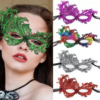Бронзовая толстая кружевная маска Феникса, праздничное платье, половина лица, Хэллоуин, маскарад, сексуальная забавная маска для глаз blue