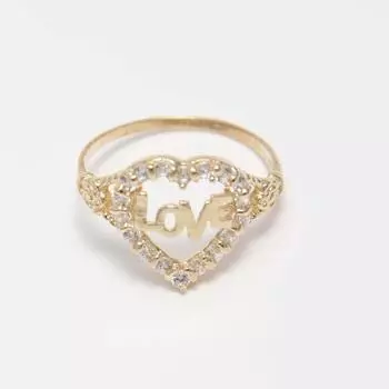 Бронзовое кольцо, Love Ring, Премиальное кольцо LOVE Heart, Ювелирные изделия с медной инкрустацией из циркония No. 5