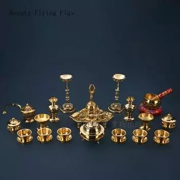 Бронзовые буддийские и даосские сосуды из латуни молитва заклинание реквизит трость скипетр ваза жертвоприношение