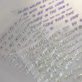 Бронзовые металлические буквы для дизайна ногтей. Наклейки для самостоятельного изготовления креативных декоративных наклеек. MS430-laserdust