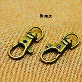 Бронзовый 38 мм ретро-брелок с застежкой-карабином, пряжка для сумки, аксессуар Alloy