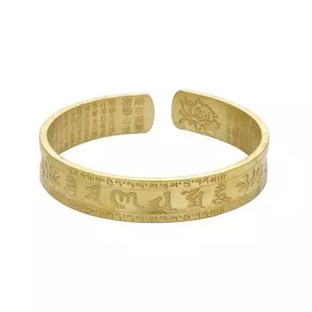Бронзовый браслет Металлическая фигурка Винтажный браслет с Сутрой Сердца, Сутрой Будды, Цельный лотос, Латунь, Предметы для украшения гостиной