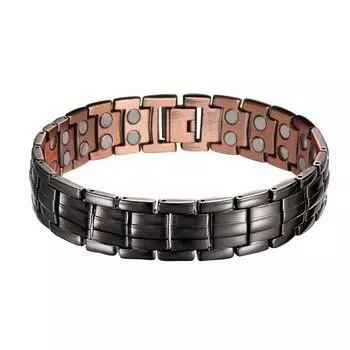 Бронзовый, черный, двухрядный магнит, красный, медный, полный магнитный браслет, женский браслет для магнитной терапии 22.5cm