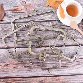 Бронзовый DIY Кошелек Сумка Ручка Монета Мешок Металлическая застежка-застежка Замок Рамка Ручка 10.5CM