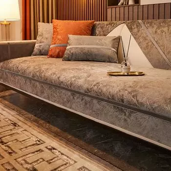 Бронзовый серый синельный чехол для дивана, европейский противоскользящий комбинированный чехол для дивана для гостиной, полное покрытие, защита от пыли для мебели 70x70cm 1pcs