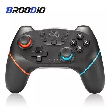 BROODIO, совместимый с контроллером Nintendo Switch, беспроводные Bluetooth-геймпады для Nintendo Switch Pro, OLED-консоль, джойстик управления чёрный