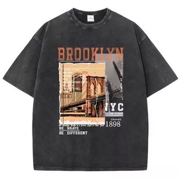 Brooklyn 1898 Nyc Be Different футболка женская уличная мягкая с коротким рукавом модная одежда свободного покроя хлопковая футболка женская S