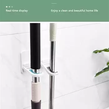Broom Hanging Shelf Space-saving Garage Garden Backyard Office Laundry Room Dustpans Rack Self-adhesive Bathroom Mop Holder