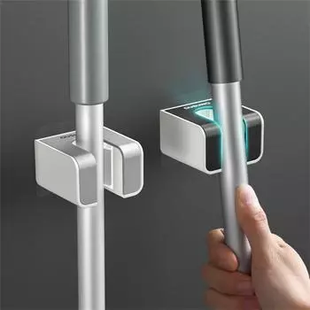 Broom Racks Waterproof Durable Sturdy Kitchen Tool Mop Holder No Punching Cleaning Tools Organizer Bathroom Accessories Mop Clip