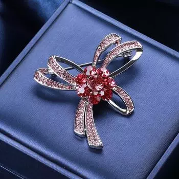 Брошь Anti Fading Blue Simple Alloy Bow Shirt Corsage Suit Fixed Clothing Accessories High-End Cloth Pin