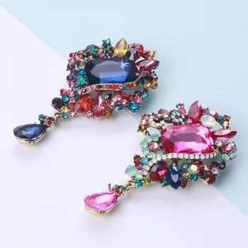 Брошь Анти-свет Булавка Фиксированная Одежда Головной Платок Большой Кристалл Капля Воды Кулон Корсаж Платье Аксессуары розовый