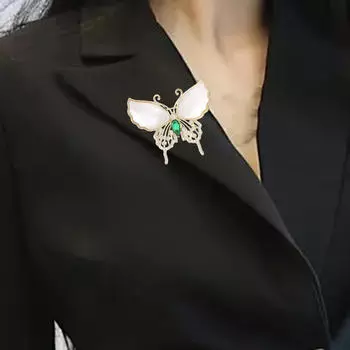 Брошь-бабочка, булавка, украшение со стразами, значок с изображением животного, лацкан для смокинга для мужчин белый