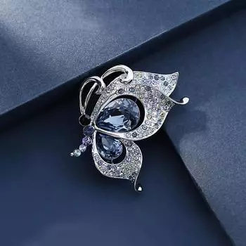 Брошь-бабочка, высококачественная женская ретро-брошь с антикристаллом, модная брошь с бриллиантами и насекомыми, аксессуары для костюмов