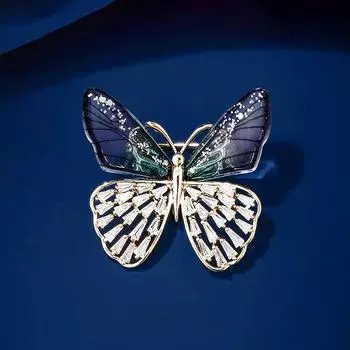 Брошь-бабочка, высококачественная женская, весна-лето, полупрозрачный дизайн, нишевая булавка для корсажа, булавка для воротника костюма, универсальные аксессуары, подарок