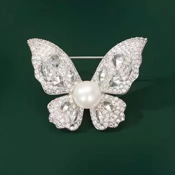 Брошь-бабочка Xiaoxiangfeng, роскошная жемчужная брошь для женщин, дизайнерская брошь Sense Niche, аксессуары для костюмов высшего класса