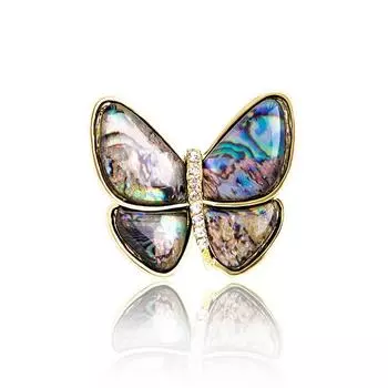 Брошь-бабочка женская, антибликовая, имитация ракушки абалон, стразы, булавка, аксессуары для чонсама, корсаж «Разбей кокон в бабочку»