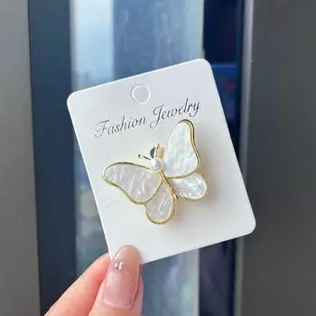 Брошь Бабочка Женская Премиум Ниша Жемчужная Брошь Аксессуары