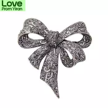 Брошь-бант из горного хрусталя высокого класса, модная ретро-корсажная зимняя одежда, аксессуары для женщин