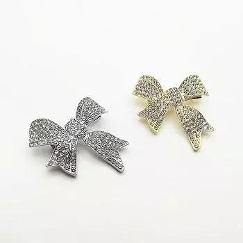 Брошь-бантик с бриллиантами, ювелирные изделия, женская одежда, брошь для пиджака, аксессуары, брошь «Темперамент» серебряный