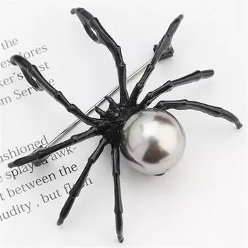 Брошь булавка броши мужчины женщины креативный черный белый паук шарф аксессуары преувеличенная праздничная одежда 4.5*5cm