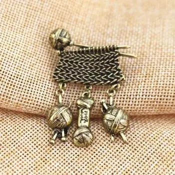 Брошь-булавка, нежная изысканная винтажная вязаная шерстяная брошь в форме значка, аксессуары