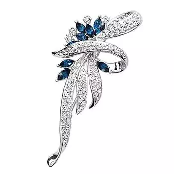 Брошь-булавка с бриллиантом, корсаж, элитный женский нежный корсаж, булавка для костюма, праздничные подарки серебряный