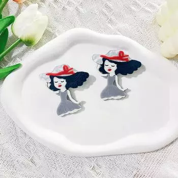 Брошь-булавка с изображением танцующей девушки из мультфильма, креативный мультяшный акриловый персонаж, сумка-значок, аксессуары