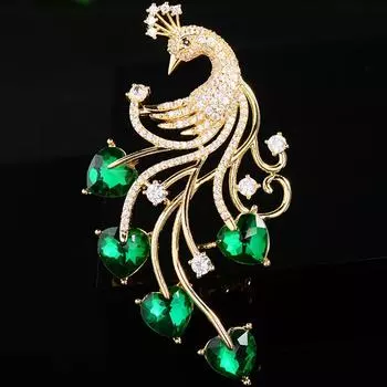 Брошь-булавка в виде павлина из кристаллов, броши со стразами, ювелирные изделия золотого тона, свадебные подарки