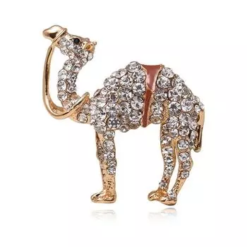 Брошь Camel Diamond, металлическая брошь Animal Drip Corsage, аксессуары для одежды Fashion Pin Women золотой