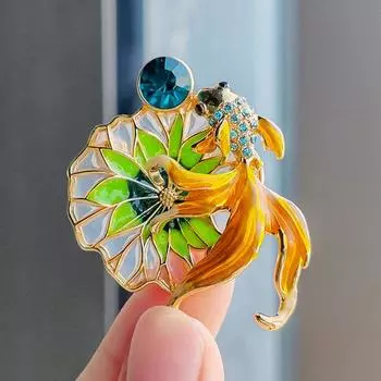 Брошь Carp Leap Longmen, женская, высококачественная, эмалированная, изысканная, роскошная, булавка, индивидуальный темперамент, блейзер, аксессуары