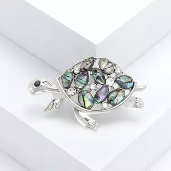 Брошь-черепаха, булавка, сверкающая, нержавеющая, устойчивая к коррозии, блестящая булавка со стразами, булавка на лацкан для одежды, роскошные ювелирные изделия серебряный