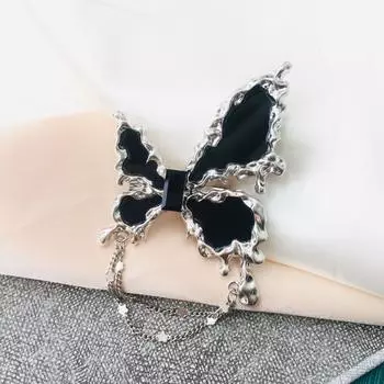 Брошь Черная бабочка Универсальный костюм Аксессуары Корсаж Женский Ниша Изысканный Превосходный Милый Крутой Стиль Брошь