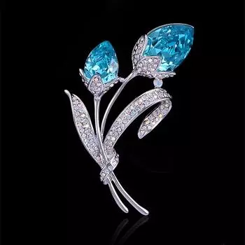Брошь-цветок из циркония для женской куртки, кардигана, пальто, булавка, атмосферное платье, корсаж, стразы, простые аксессуары