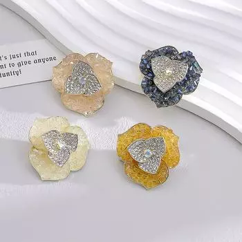 Брошь-цветок из циркония со стразами, женская, элитная, дизайн корсажа, нишевая булавка, женская, роскошный темперамент, изысканное сочетание