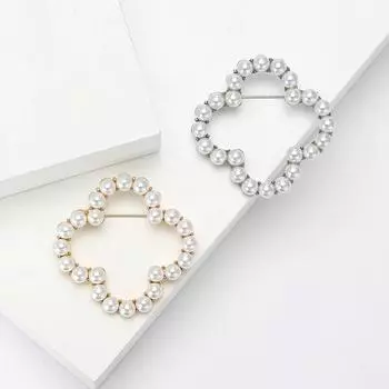 Брошь-цветок из сплава, женский корсаж, булавка, аксессуары для одежды, милые универсальные жемчужные стразы