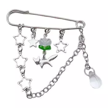 Брошь-цветок Одежда Ювелирные изделия Зажим для свитера/шали Декоративная цепочка Брошь из сплава Застежка Брошь на лацкан для повседневной носки/вечеринки белый