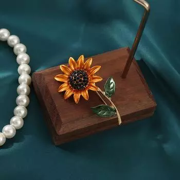 Брошь-цветок с эмалью Подсолнух Свежая магнолия Броши Жемчужина Хризантема Аксессуары