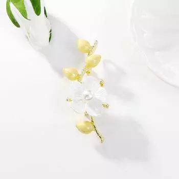 Брошь «Цветок сливы» из жемчужного темперамента, маленькая булавка в виде свежего цветка, женские аксессуары Anti-Light