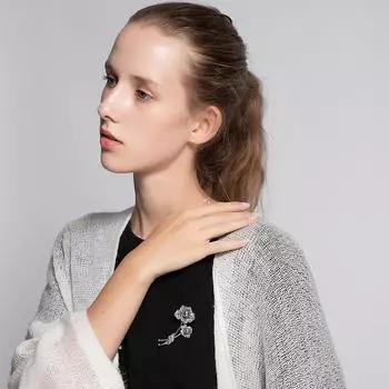 Брошь-цветок со стразами женская модная темпераментная брошь брошь пальто пальто двойного назначения аксессуары серый