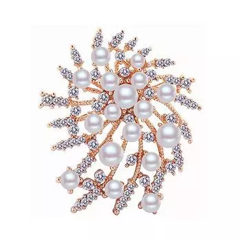 Брошь-цветок в виде бриллианта, женская универсальная брошь с жемчугом, атмосферная булавка, одежда, пальто, аксессуары