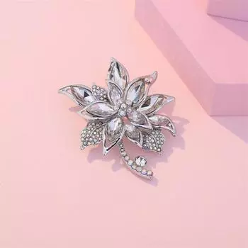 Брошь Цветок Женская фиксированная пряжка булавка антибликовая булавка практичная шелковая пряжка для шарфа угловая пряжка для одежды украшение для корсажа синий