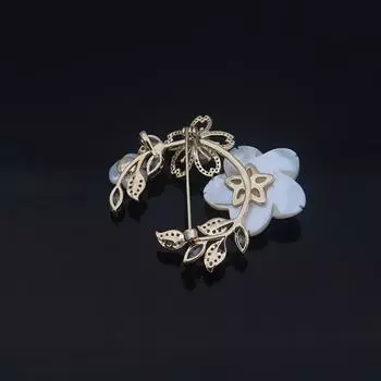 Брошь «Цветущая вишня» в стиле «Темперамент», дизайн «Цветок ракушки», брошь со стразами, антибликовая булавка для одежды