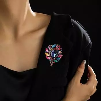 Брошь Детальная износостойкая антикоррозийная не выцветающая брошь с длительным сроком службы из искусственного хрусталя для женщин фиолетовый